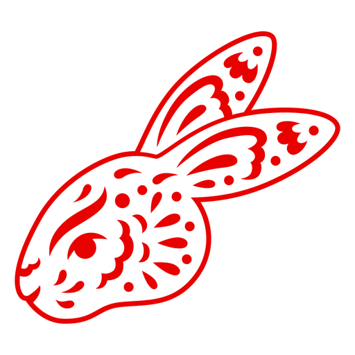 cabeza de conejo rojo Diseño PNG