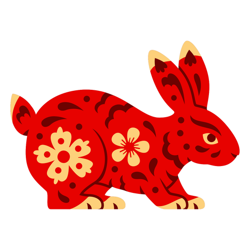Vibrant red rabbit illustration PNG Design