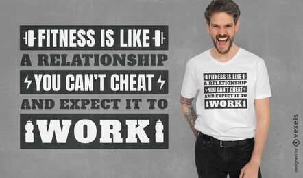 Diseño de camiseta de cita de relación de fitness