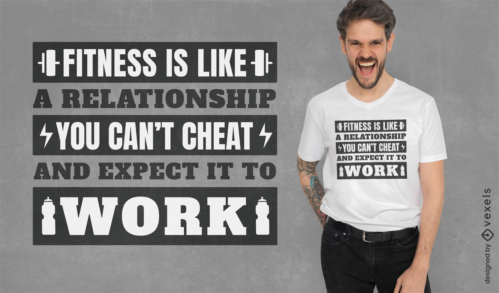 Design de camiseta de citação de relacionamento fitness