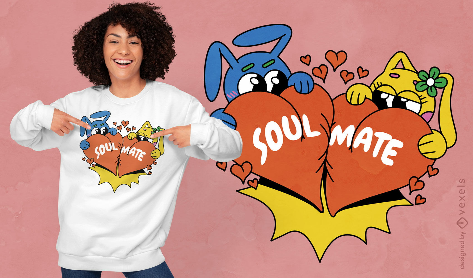 Valentine&#39;s soulmate Herz-T-Shirt-Design