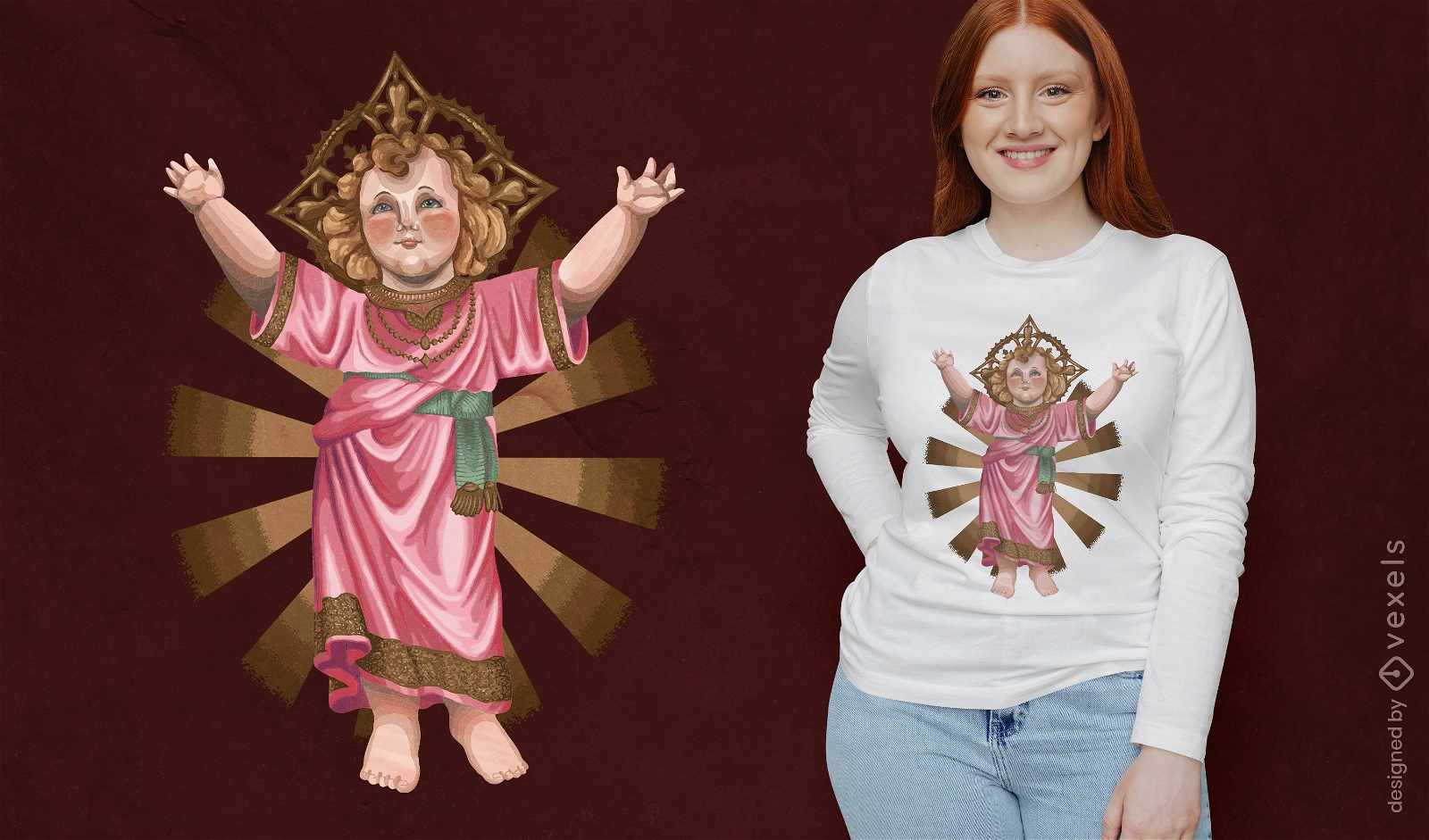 Design de camiseta do cristianismo do beb? jesus