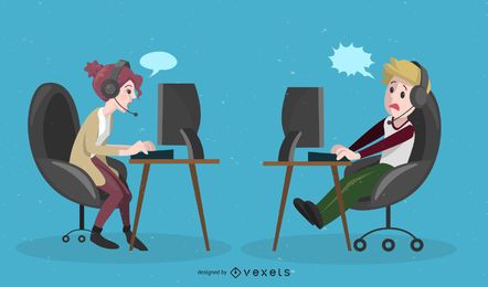 Call Center Man & Woman Call Center Man & Woman