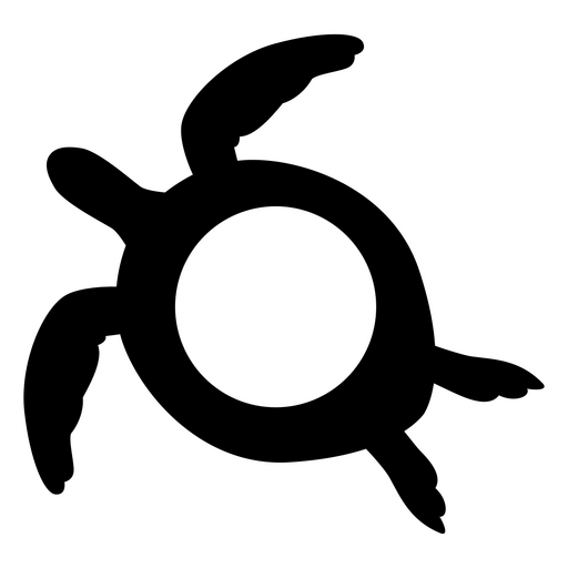 Design estilizado de silhueta de tartaruga preta Desenho PNG