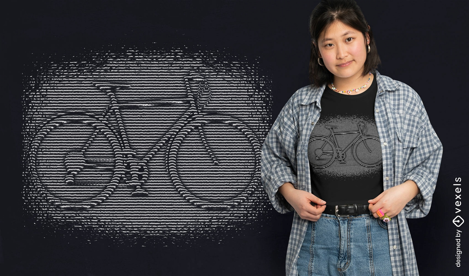 Design de camiseta de ilusão de ótica de bicicleta