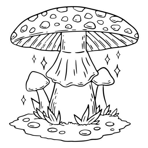 Ilustração de cogumelo caprichosa com detalhes brilhantes Desenho PNG