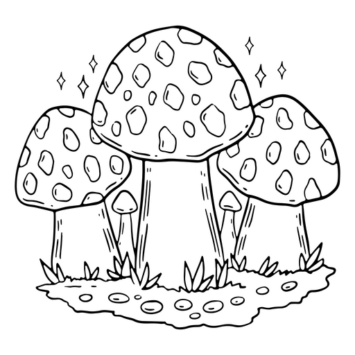 Design de camiseta com ilustração de fungos florestais excêntricos Desenho PNG