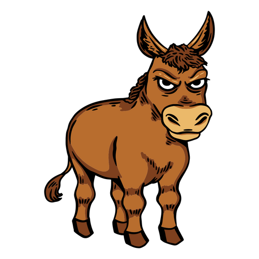 Angry donkey standing PNG Design