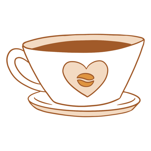 Xícara de café com um coração Desenho PNG