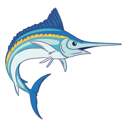 Blue Marlin Fish Swimming PNG & SVG Design For T-Shirts