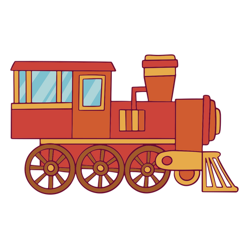 Roter und gelber Zug PNG-Design
