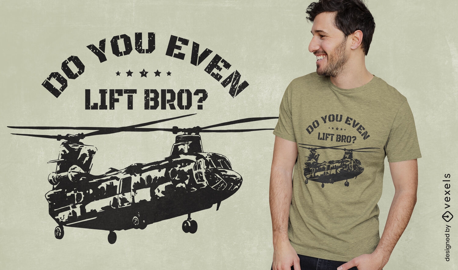 Diseño de camiseta de helicóptero grunge