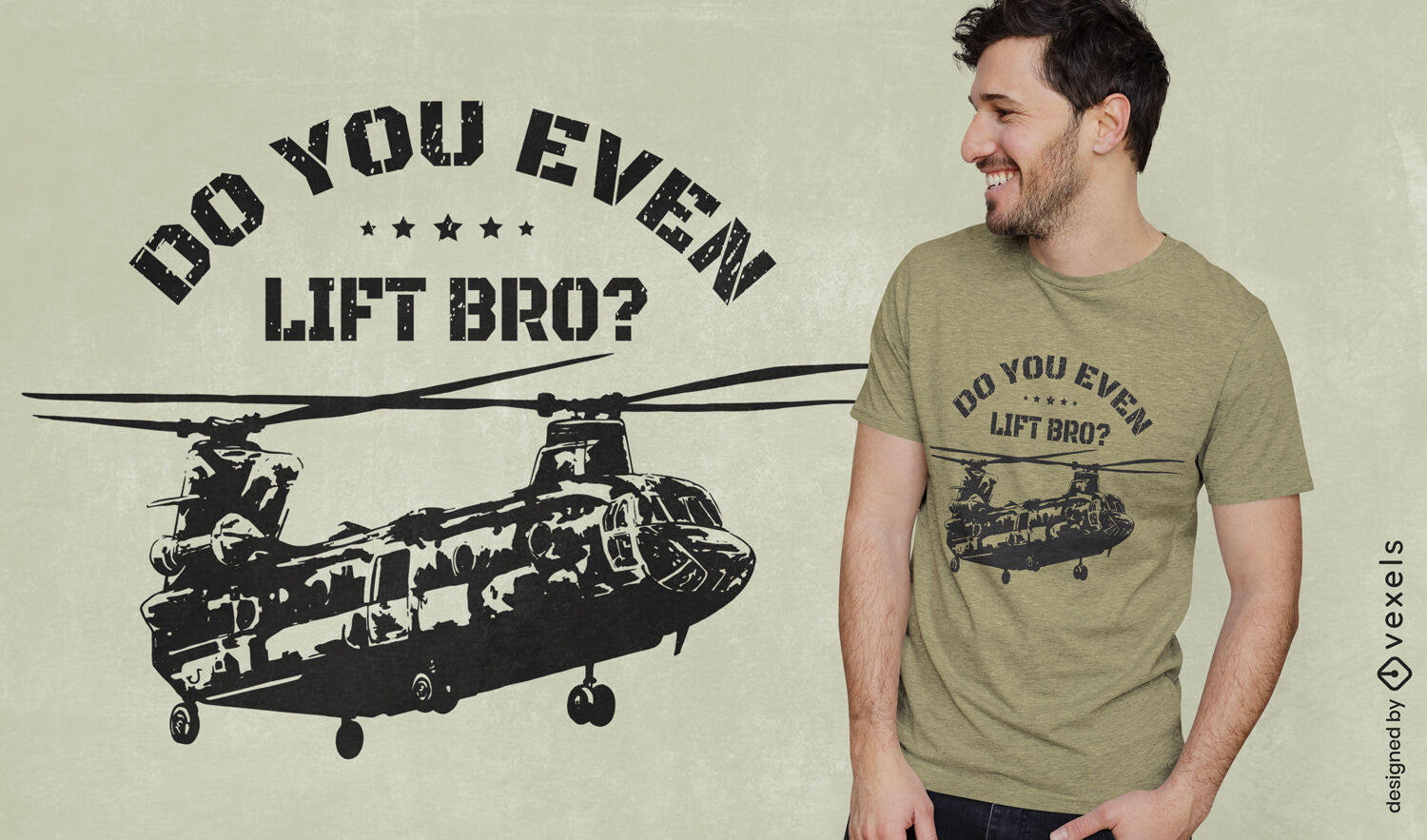 Grunge-Helikopter-T-Shirt-Design