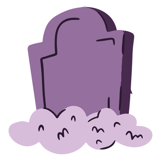 Purple tombstone with clouds PNG Design