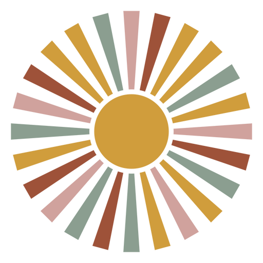 Sol em um círculo Desenho PNG
