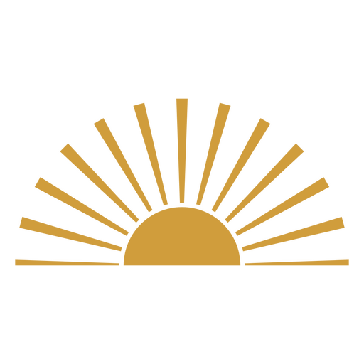 Goldene Sonne mit Strahlen PNG-Design