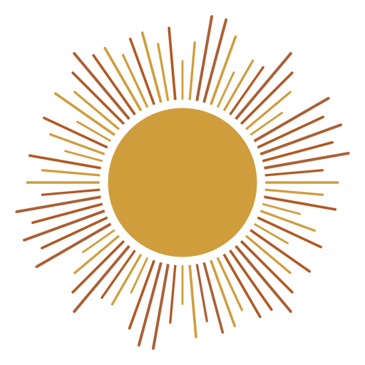 Sonne mit dünnen Strahlen PNG-Design