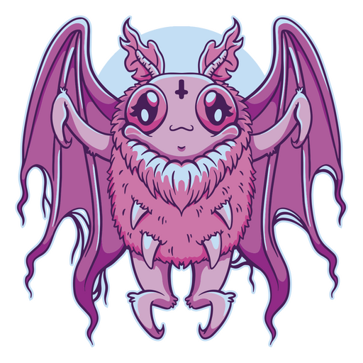 Imagen de un murciélago rosa con grandes alas. Diseño PNG