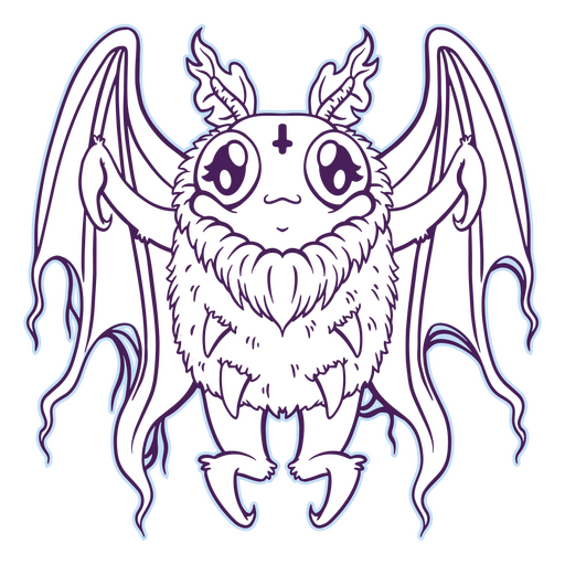 Purple bat with wings PNG Design