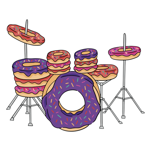 Batería con donuts Diseño PNG