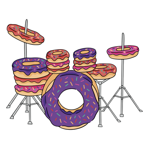 Drum set with donuts on it PNG Design