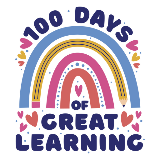 100 días de gran aprendizaje Diseño PNG