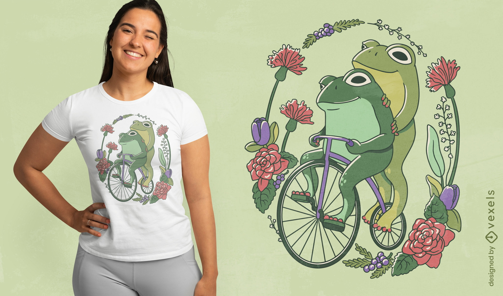 Cottagecore frogs t-shirt design