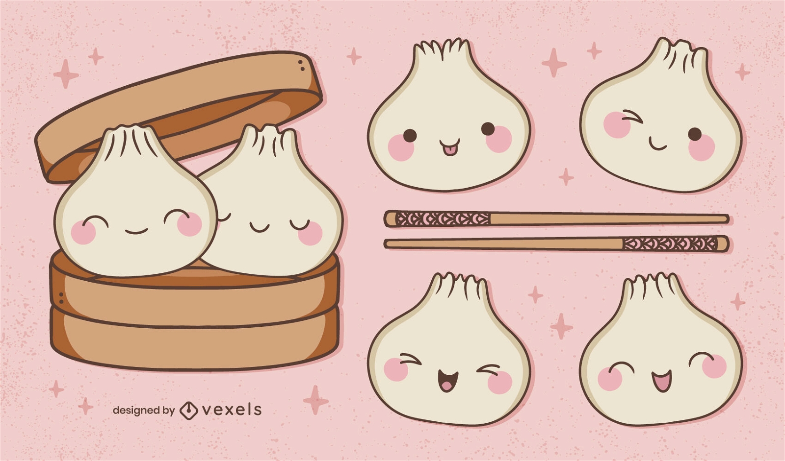 Cute dumplings illustration 