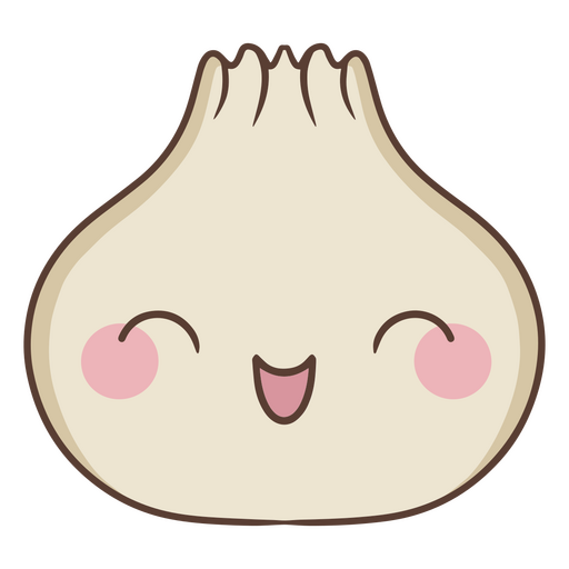 Lindo dumpling sonriendo Diseño PNG