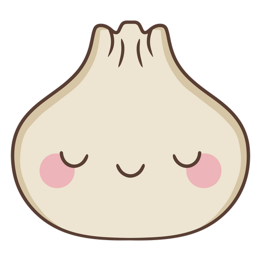 Cute dumpling icon eyes closed PNG Design