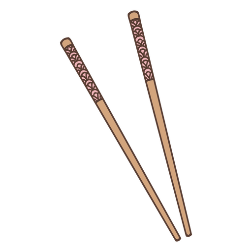Two wooden chopsticks PNG Design