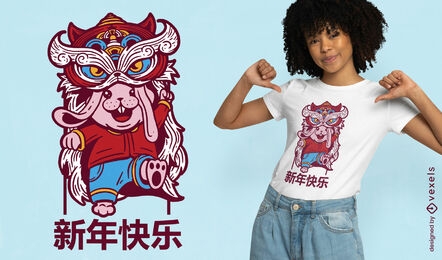 Chinese new year bunny costume t-shirt design