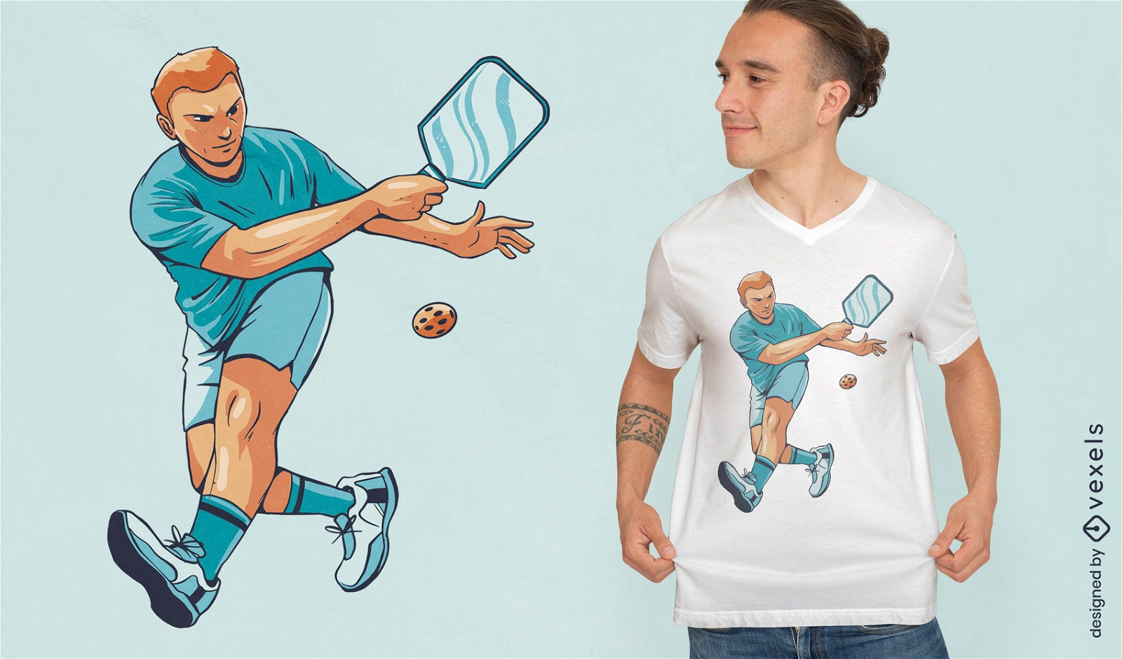 Diseño de camiseta de jugador de pickleball