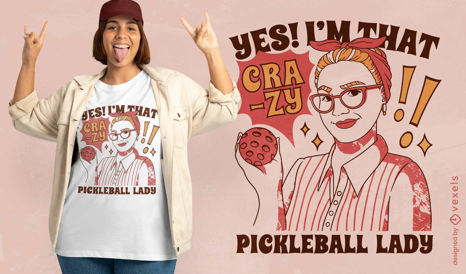 Diseño de camiseta de dama pickleball