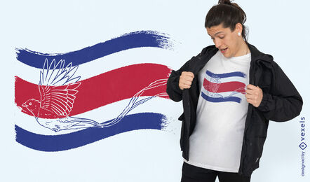 Costa Rica Quetzal-Flaggen-T-Shirt-Design