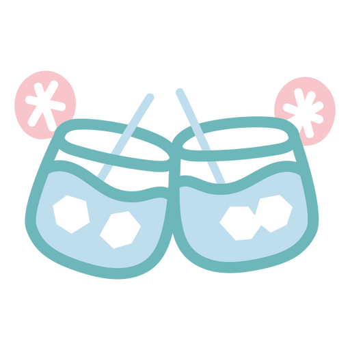 Ein Paar Gläser mit zwei Strohhalmen darin PNG-Design