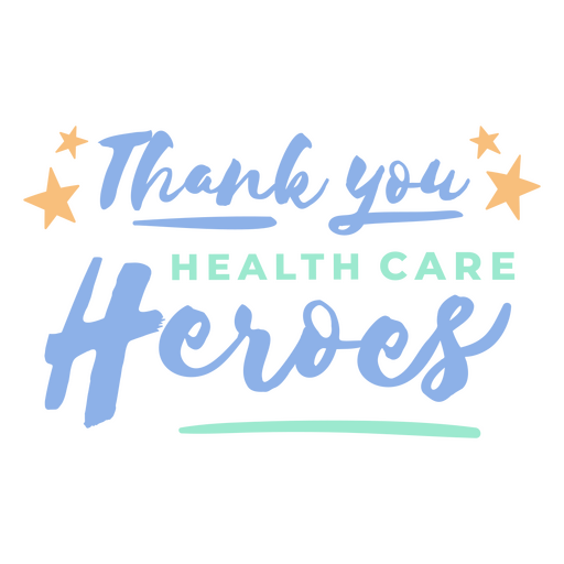 Obrigado heróis da saúde Desenho PNG