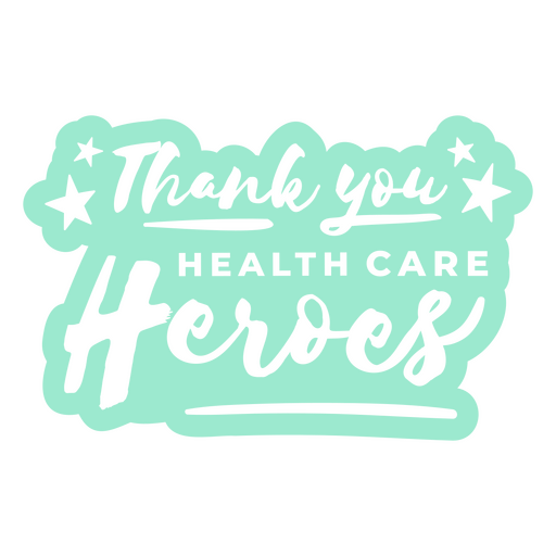 Aufkleber ?Vielen Dank an Helden des Gesundheitswesens?. PNG-Design