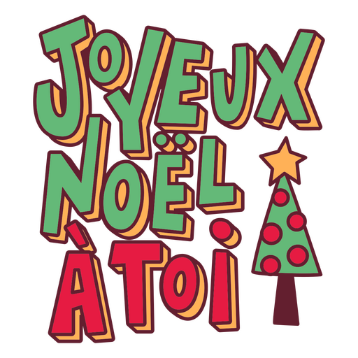 Cita del árbol de navidad de Joyeux noel a toi Diseño PNG