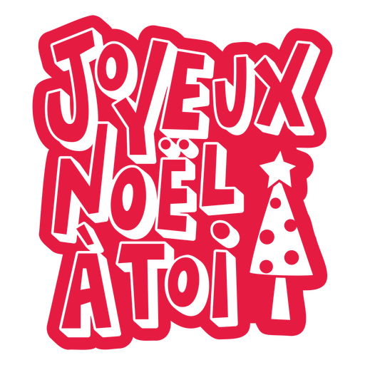 Joyeux noel a toi red quote PNG Design