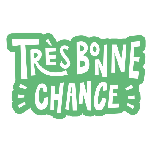 Logo tres bonne chance verde Diseño PNG