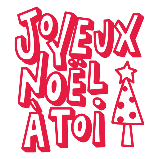 Joyeux noel a toi red lettering PNG Design