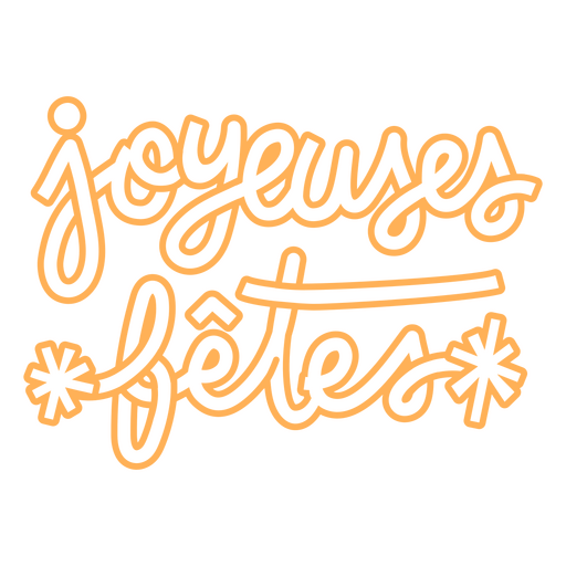 Cita de Joyeux Fètes en amarillo Diseño PNG