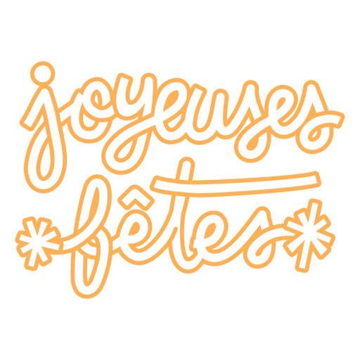 Joyeux fetes quote in yellow PNG Design