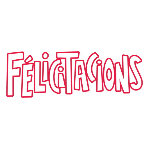 Logotipo de Felicitacions en rojo. Diseño PNG
