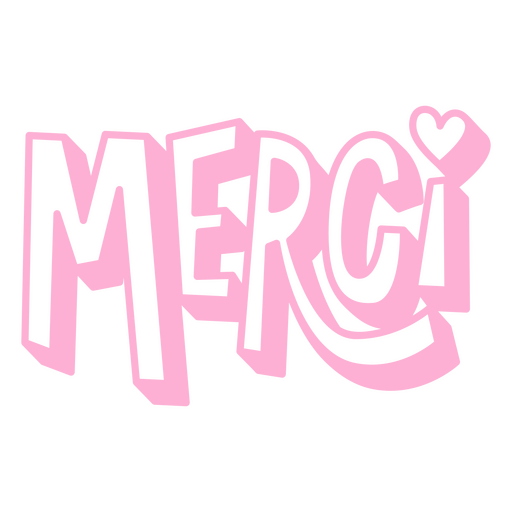 The word merci in pink PNG Design