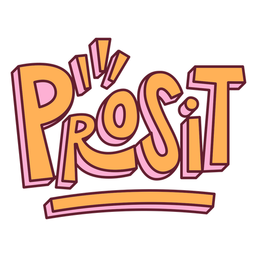 The word prosit bold lettering PNG Design