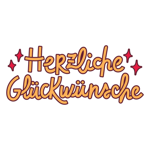 Schriftzug herzliche glückwunsche PNG-Design