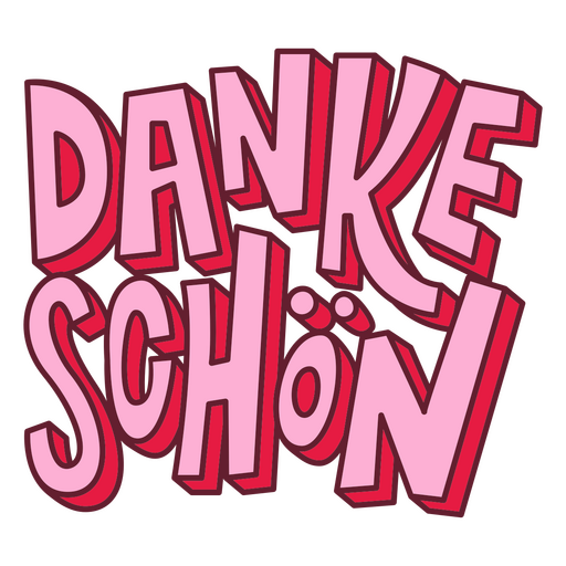 Logotipo de Danke Schon en letras rosas. Diseño PNG