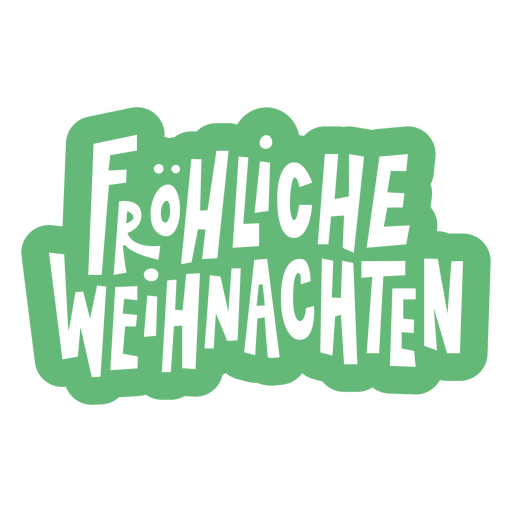 Green sticker with the words frohliche weihnachten PNG Design